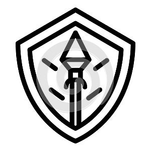Gamer shield icon outline vector. Cybersport game