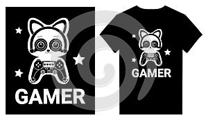 Gamer T shirt Design, Gaming t shirt vector illustration design template