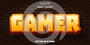 Gamer text, 3d editable font effect photo