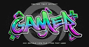 Gamer text graffiti style photo