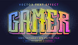 Gamer text, light and glow editable text effect