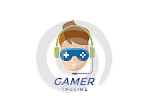 Gamer vector logo template design