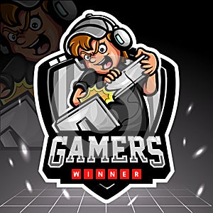 Gamers mascot. esport logo design