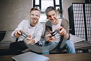 Gamers playing party