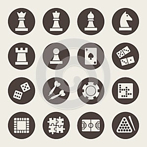 Games icon set. Vector illustration