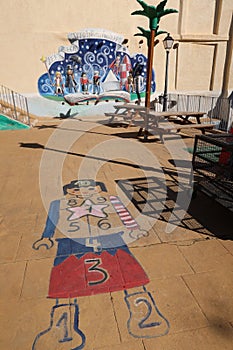 Games and murals in the Playmobil Children\'s Park where you can always be a child again in Castalla, Alicante, Spain