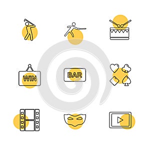 games , sports , picinic , real estate , eps icons set vector