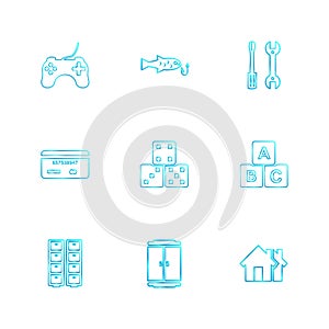 games , sports , picinic , real estate , eps icons set vector