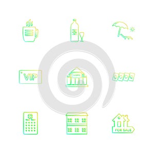 games , sports , picinic , real estate , eps icons set vector