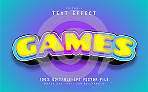 Games text effect cartoon style