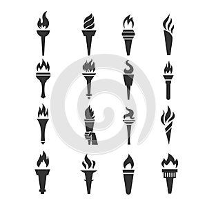 Games torch vector icons