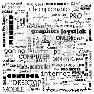 games word cloud, this word cloud use for banner, painting, motivation, web-page, website background, t-shirt & shirt printing,