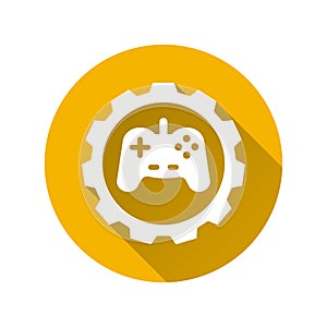 Gamification flat icon with long shadow for graphic and web design.