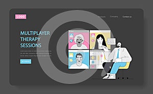 Gamification In Psychotherapy. Flat Vector