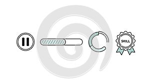 Gamification and Skill Progress Icon Set