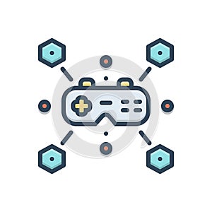Color illustration icon for Gamify, activity and device