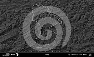 Gaming outlined, Austria. Grayscale