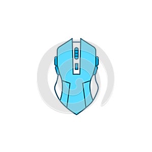 Gaming computer mouse color line icon. Input device.