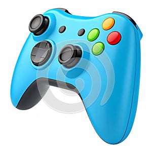 A gaming controller with colorful buttons
