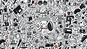 Gaming controller gamer art background