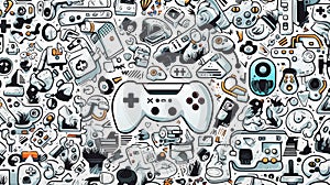 Gaming controller gamer art background