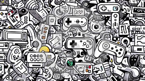 Gaming controller gamer art background