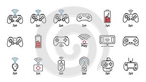 Gaming Controller and Technology Icons Set