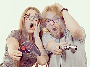 Gaming couple playing games