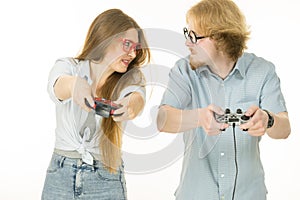 Gaming couple playing games