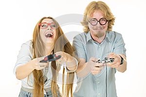 Gaming couple playing games