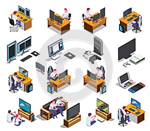 Gaming Development Isometric Set