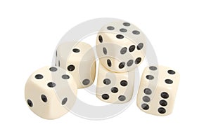 Gaming Dice over white background