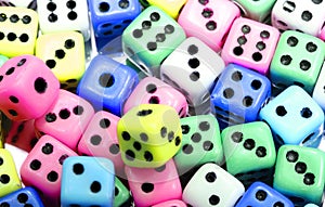 gaming dice for playing casino in many colors