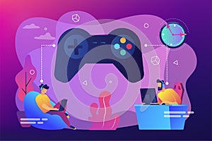 Gaming disorder concept vector illustration.