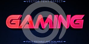 Gaming editable text effect, editable play and fun text style