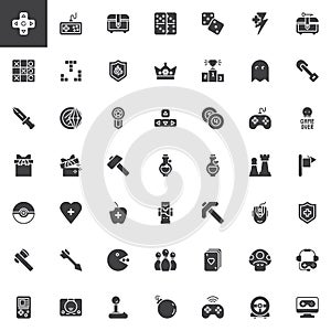 Gaming elements vector icons set