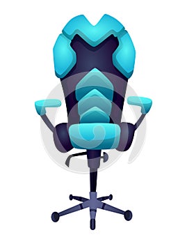Gaming equipment. Comfortable or ergonomic armchair for gaming entertainment. E-sport accessorie. Element for gamer