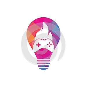 Gaming fire bulb shape concept logo icon