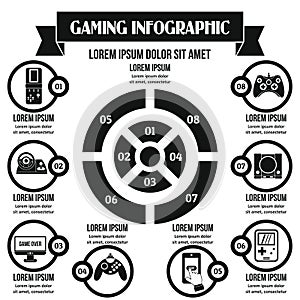 Gaming infographic concept, simple style