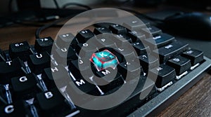 Gaming keyboard with custom artisan keycap