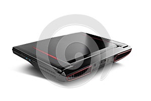 Gaming laptop on white isolated background