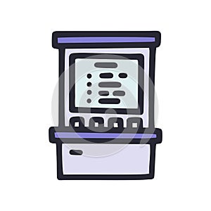 gaming machine winner list color vector doodle simple icon