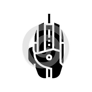 gaming mouse glyph icon vector illustration