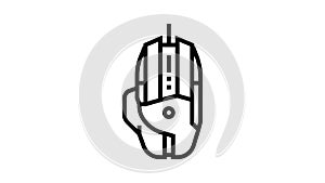 gaming mouse line icon animation