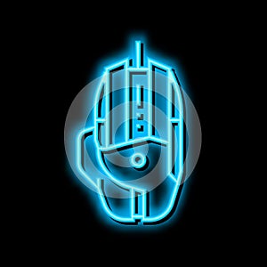 gaming mouse neon glow icon illustration