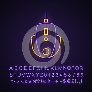 Gaming mouse neon light icon