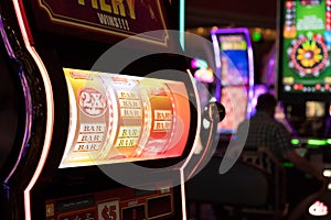 Gaming slot machines in casino