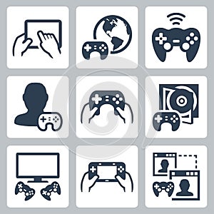 Gaming, video console related icons