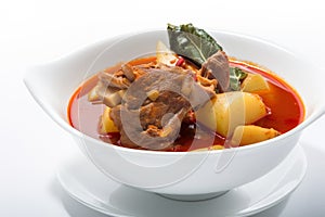 Gamjatang, spicy pork bone soup with potatoes and vegetables, AI generative