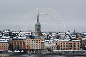 Gamla Stan as seen from Mariaberget. Monteliusvagen. Stockholm. Sweden